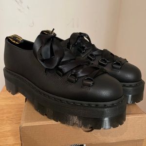 Dr. Martens Caraya Shoes Black Pisa + Smooth Leather UK8 W10 OG Box